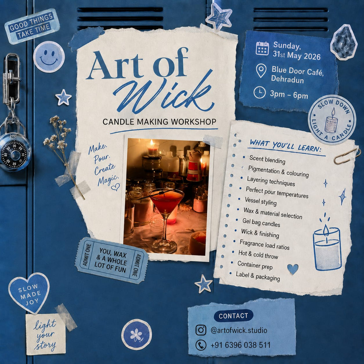 Art of Wick™ Candle Making Workshop at Blue Door Café | Dehradun | 31st May